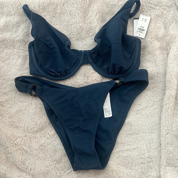 Abercrombie & Fitch Other - Abercrombie & Fitch Navy Ribbed Bikini Set